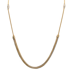 22K Multi Tone Gold Chain W/ Striped Bicone Beads & Draped Link Chains - Virani Jewelers