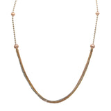 22K Multi Tone Gold Chain W/ Beaded Strand & Double Bead Draped Accent - Virani Jewelers |  22K Multi Tone Gold Chain W/ Beaded Strand & Double Bead Draped Accent for women. This elega...