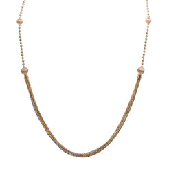 22K Multi Tone Gold Chain W/ Beaded Strand & Double Bead Draped Accent - Virani Jewelers
