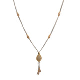 22K Multi Tone Gold Chain Necklace W/ CZ Gemstones & Teardrop Tassel Pendant - Virani Jewelers |  22K Multi Tone Gold Chain Necklace W/ CZ Gemstones & Teardrop Tassel Pendant for women. This...
