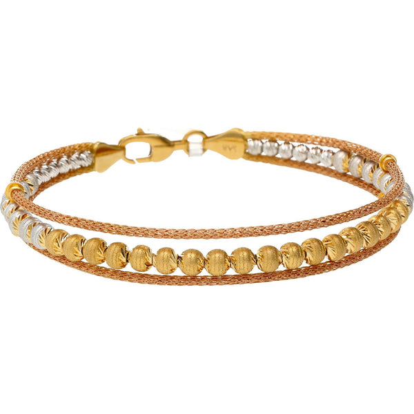 22K Multitone Gold Antique Beaded Bangle - Virani Jewelers | The 22K Multitone Gold Antique Beaded Bangle from Virani Jewelers is truly one of a kind. This ex...