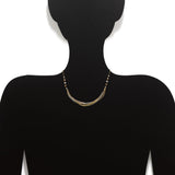 An image showing how the Virani Jewelers 22K gold chain for women will look on your neck. | Make your wardrobe a little more unique with the Multi Tone Necklace from Virani Jewelers!

Desig...