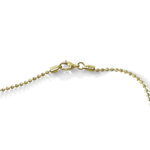 A close-up image of the lobster claw clasp on the 22K gold chain for women from Virani Jewelers. | Make your wardrobe a little more unique with the Multi Tone Necklace from Virani Jewelers!

Desig...