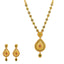 22K Yellow Gold Necklace And Earrings Set W/ Rubies, Emeralds, CZ Gems & Faceted Pear Pendants - Virani Jewelers
