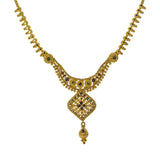 22K Yellow Gold Meenakari Necklace Set W/ Beaded Filigree & Rhombus Pendants - Virani Jewelers | Enter into every room with statement pieces that speak before you do, such as this exquisite 22K ...