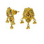 22K Yellow Gold Meenakari Necklace Set W/ Wheat Chains & Abstract Pendants - Virani Jewelers