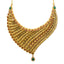 22K Yellow Gold Necklace & Earring Set W/ Ruby, Emerald, CZ Gems, Clustered Flowers & Gold Caps Design - Virani Jewelers
