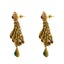 22K Yellow Gold Necklace & Earring Set W/ Ruby, Emerald, CZ Gems, Clustered Flowers & Gold Caps Design - Virani Jewelers
