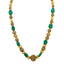 22K Yellow Gold Necklace & Jhumki Earring Set W/ Emerald & Unique Detailed Gold Beads - Virani Jewelers