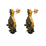 22K Yellow Gold Necklace & Earrings Set W/ Black Sapphires - Virani Jewelers | 22K Yellow Gold with Black Sapphire Necklace & Earrings Set for women. The breathtaking 22K y...