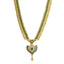 22K Yellow Gold Necklace & Earrings Set W/ Emeralds, CZ Gems & Large Heart Pendants - Virani Jewelers