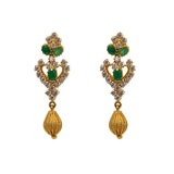 22K Yellow Gold Necklace & Earrings Set W/ Emeralds, CZ Gems & Large Heart Pendants - Virani Jewelers |  22K Yellow Gold Necklace & Earrings Set W/ Emeralds, CZ Gems & Large Heart Pendants for ...