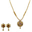 22K  Yellow Gold Necklace & Earrings Set W/ Rubies, CZ Gems & Open Sculpted Flower Pendants - Virani Jewelers
