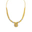 22K Multi Tone Gold Necklace & Earrings Set W/ Beaded Filigree & Mango Detail Flower Pendants - Virani Jewelers