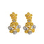 22K Multi Tone Gold Necklace & Earrings Set W/ Beaded Filigree & Mango Detail Flower Pendants - Virani Jewelers