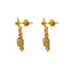 22K Multi Tone Gold Necklace & Earrings Set W/ Beaded Filigree & Mango Detail Flower Pendants - Virani Jewelers