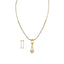22K Multi Tone Gold Necklace & Earrings Set W/ Beaded Strand & Lariat Tassel Pendants - Virani Jewelers