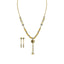 22K Multi Tone Gold Necklace & Earrings Set W/ Textured Gold Balls, Heart Disc Accents & Tassel Pendants - Virani Jewelers