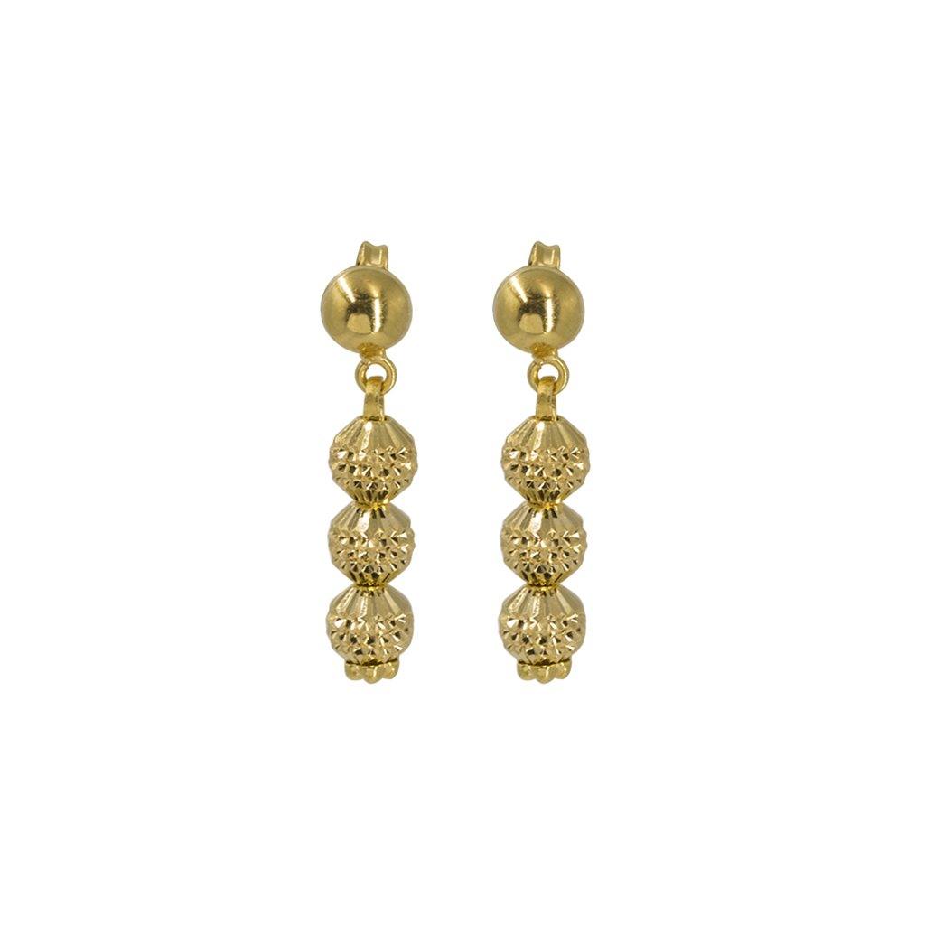 Gold bead discount drop earrings