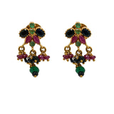 22K Yellow Gold Necklace & Earrings Set W/ Rubies, Black Sapphires & Emeralds - Virani Jewelers |  22K Yellow Gold Necklace & Earrings Set W/ Rubies, Black Sapphires & Emeralds for women....