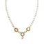 22K Yellow Gold Pearl Necklace & Earrings Set W/ Pearls, CZ Gems & Round Eyelet Accents - Virani Jewelers
