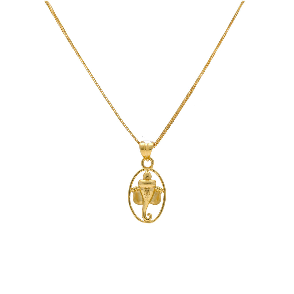 An image of an Indian pendant featuring a minimalistic style Ganesh from Virani Jewelers. | Enjoy the subtle details of this minimalist pendant from Virani Jewelers!

Features the beloved s...