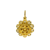 22K Yellow Gold Flower Pendant W/ Layered Faceted Design - Virani Jewelers | 


Enjoy the feminine beauty of floral designs with this faceted 22K yellow gold flower pendant f...