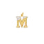 22K Yellow & White Gold Letter M Pendant