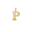 22K Yellow & White Gold Letter P Pendant