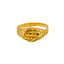 22K Yellow Gold Signet Ring W/ Round Etched Frame - Virani Jewelers