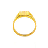 22K Yellow Gold Signet Ring For Kids W/ Square Etched Frame - Virani Jewelers |  22K Yellow Gold Signet Ring For Kids W/ Square Etched Frame. Allow your little one to stand out ...