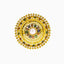22K Yellow Gold Shield Ring W/ Meenakari, CZ Gems & Center Pearl - Virani Jewelers