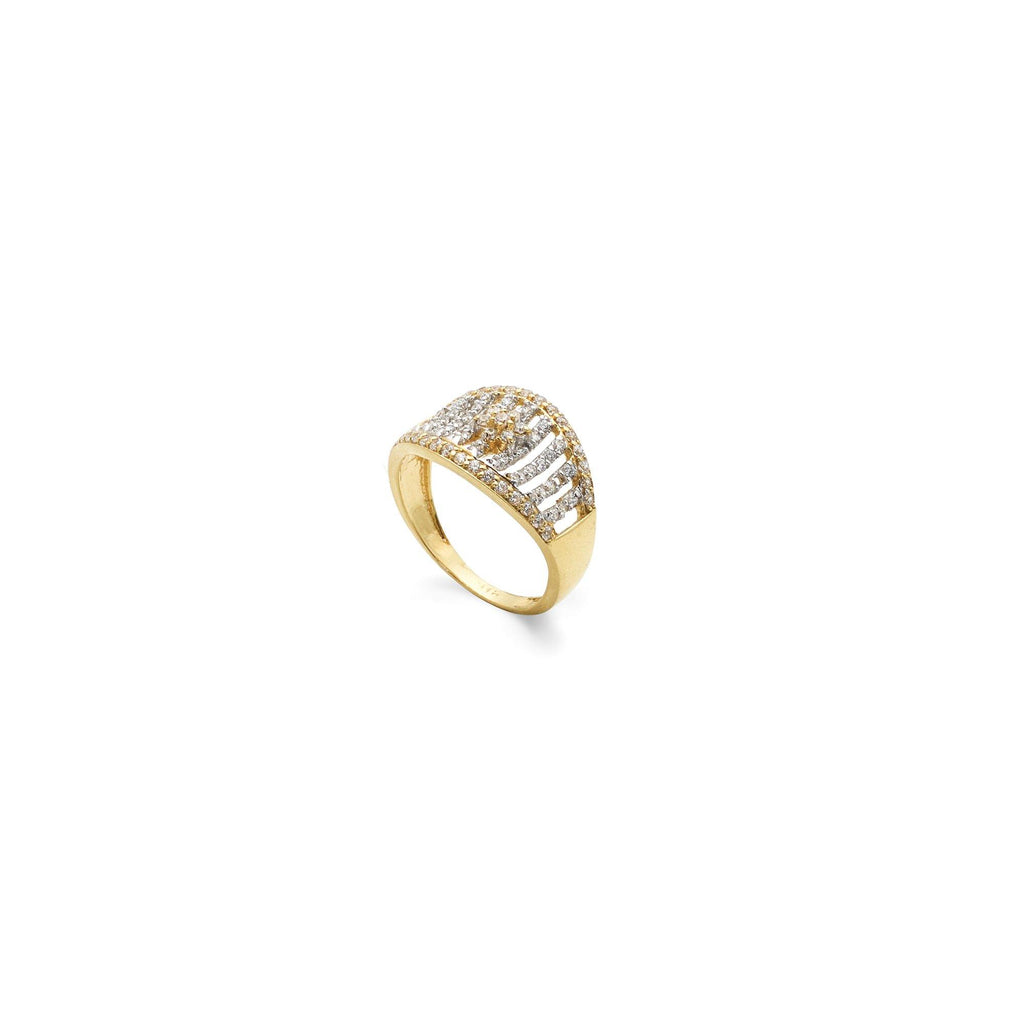 22K Yellow Gold CZ Ring W/ Open Fence Design & Flower Decal - Virani Jewelers | 



Grace your chic attire with the delicate and sleek details of precious gemstone accessories s...
