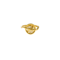 22K Yellow Gold Abstract Ring W/ Round Open Cut Design - Virani Jewelers