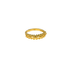 22K Yellow Gold Ring W/ Pronounced Four-Petal Design - Virani Jewelers