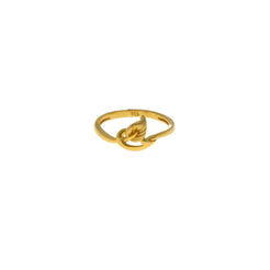 22K Yellow Gold Ring W/ Looped Leaf Design - Virani Jewelers