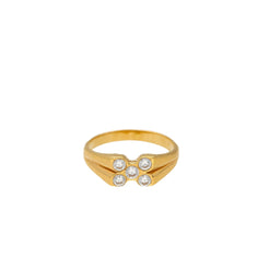 22K Yellow Gold Five Point Ring w/ CZ Stones - Virani Jewelers