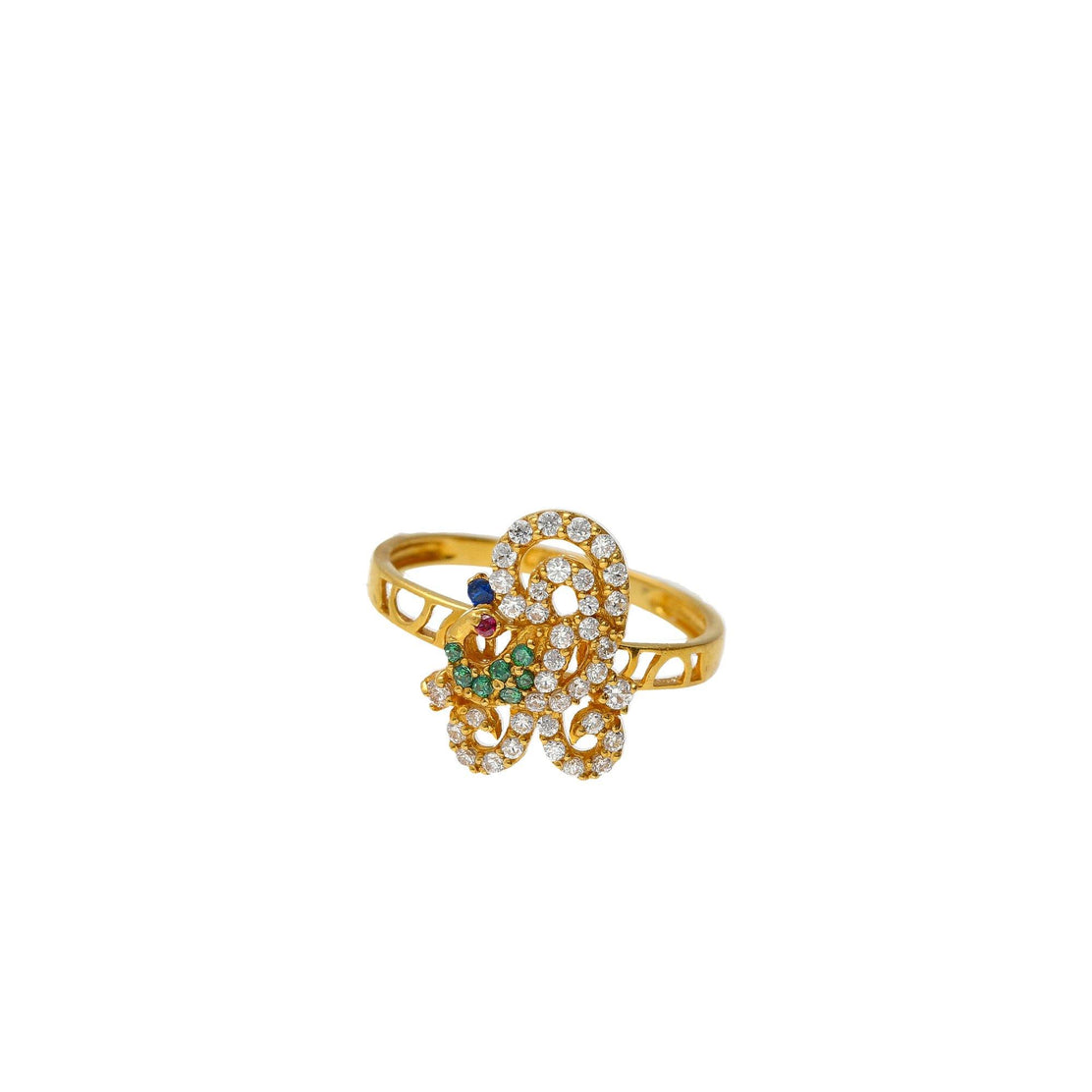 22K Yellow Gold Peacock Minimal Ring | Virani Jewelers