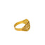 22K Yellow Gold Beaded Layer Shield Ring - Virani Jewelers