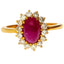 22K Yellow Gold & Ruby Ring w/ CZ Stone Trim - Virani Jewelers