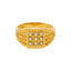 22K Yellow Gold & CZ Men's Checker Board Ring