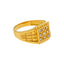 22K Yellow Gold & CZ Men's Checker Board Ring