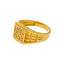 22K Yellow Gold & CZ Men's Checker Board Ring