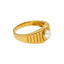 22K Yellow Gold Unisex Geometric Pearl Ring