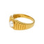 22K Yellow Gold Unisex Geometric Pearl Ring