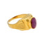 22K Yellow Gold Mens Purple Ruby Ring
