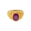 22K Yellow Gold Mens Purple Ruby Ring