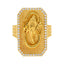 22K Yellow Gold  & CZ Men's Lord Ganesh Shield Ring