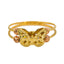 22K Multi Tone Gold Ring W/ Butterfly Accent & Textured Bead Balls - Virani Jewelers