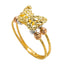22K Multi Tone Gold Ring W/ Butterfly Accent & Textured Bead Balls - Virani Jewelers